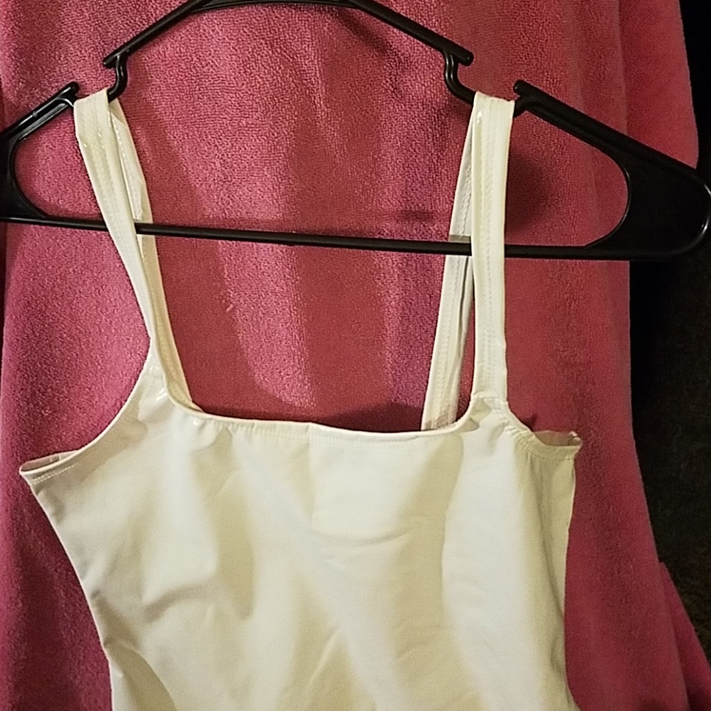 Flirty Shiny stretchy little white dress